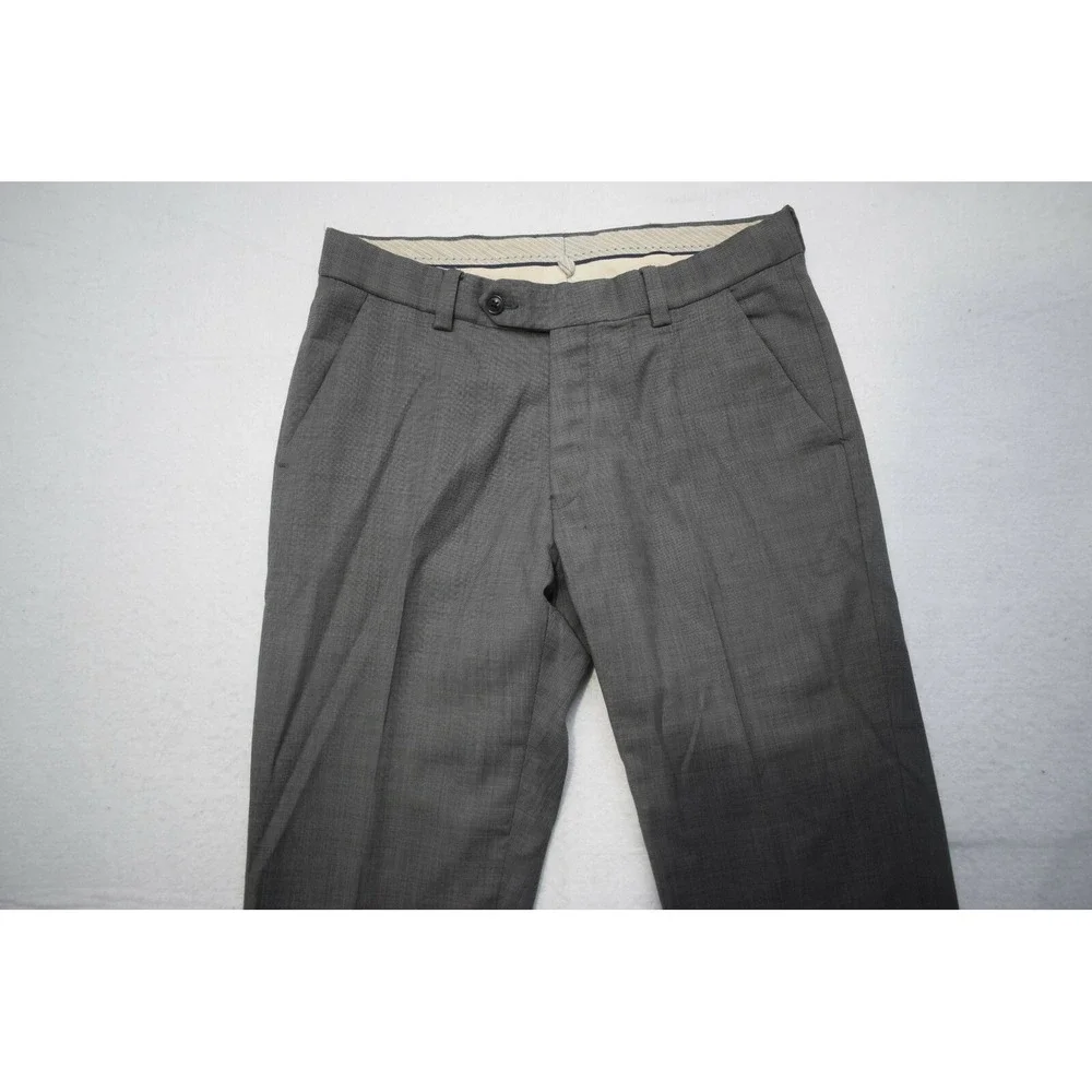 Ballin Comfort EZE Super 110s Wool Dress Pants Gray Flat Mens‎ Size 32 x 27